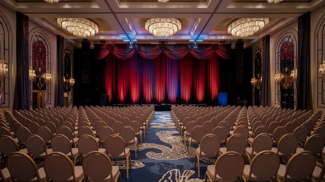 Salle plénière équipée pour une convention commerciale