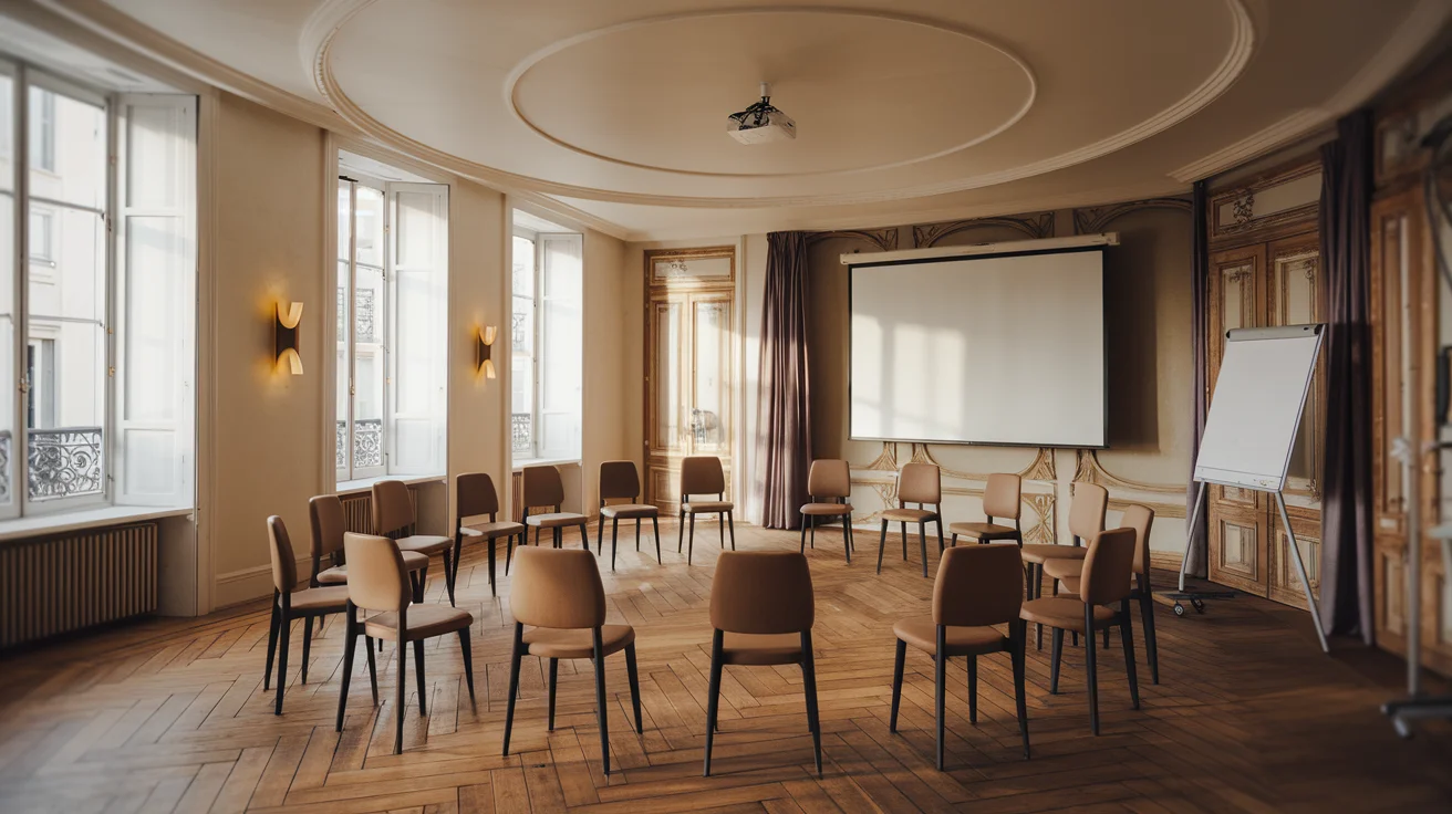 Salle modulable pour un séminaire de managers en sous-groupes